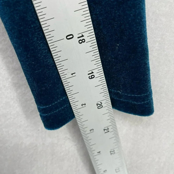 Shein Dress Womens Sz 6 Teal V-Neck Bodycon Stretch Pullover Velvet Faux Wrap - Picture 5 of 12